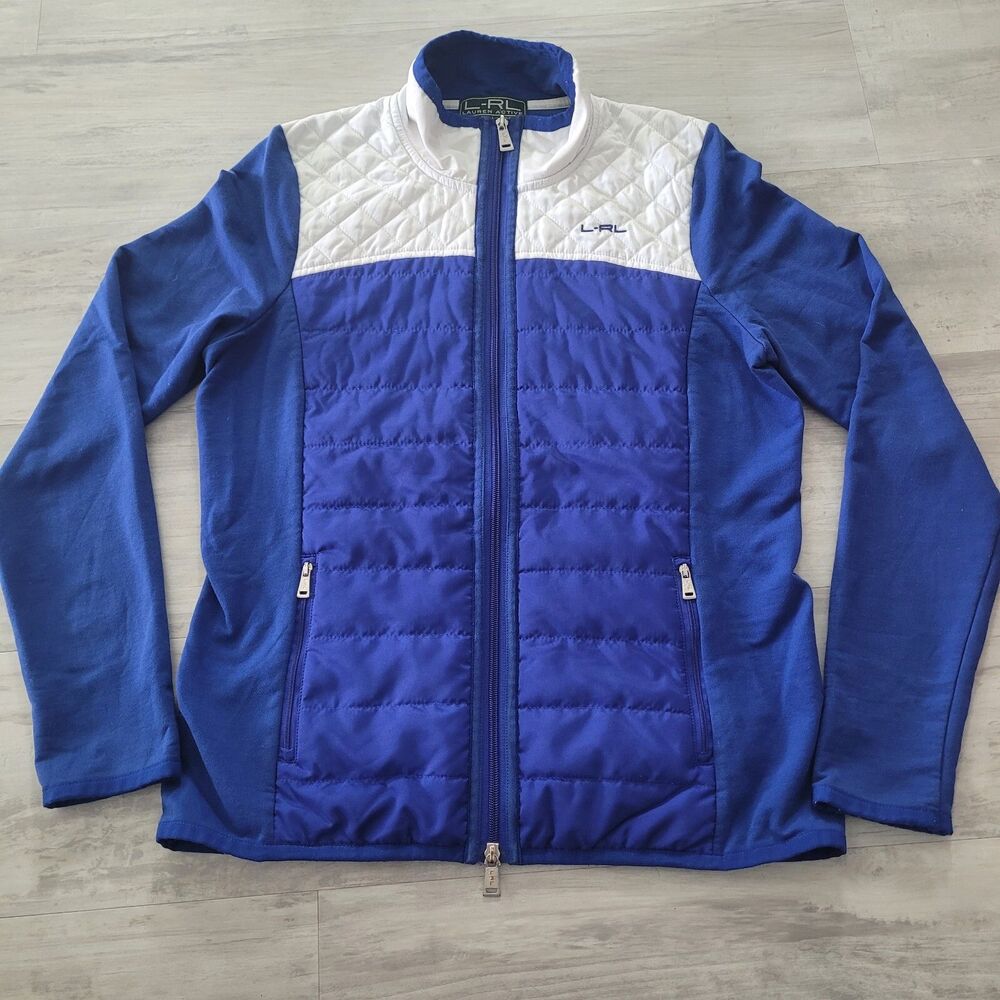 Lauren Ralph Lauren LRL Jacket Womens Blue Full Zip Up Track Pockets